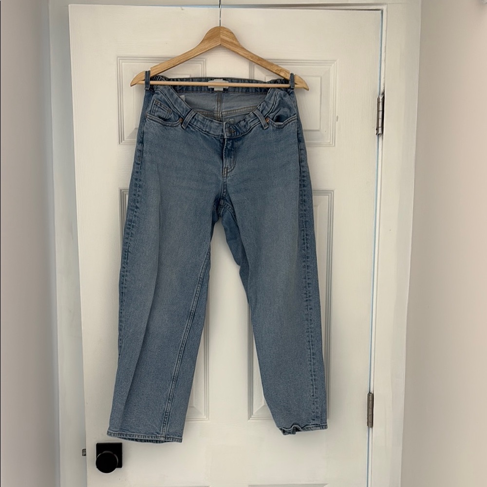 H&M Blue Straight Leg Maternity Jeans
